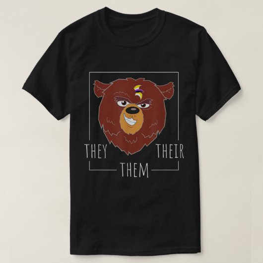 Cute Non Binary Bear They Them Their Agender Gende T-Shirt (Design vorne)