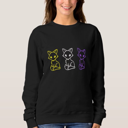 Cute Nonbinary Pride Foxes  Proud LGBTQ Pansexual  Sweatshirt (Vorderseite)