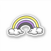 Cute Nonbinary Rainbow Aufkleber (Vorderseite)