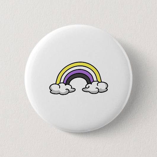Cute Nonbinary Rainbow Button (Vorderseite)