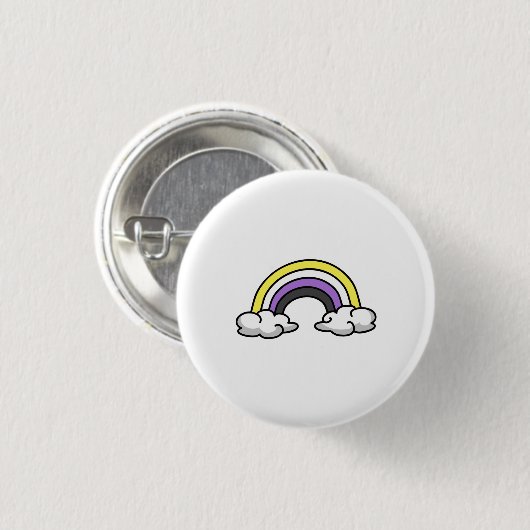 Cute Nonbinary Rainbow Button (Vorne & Hinten)