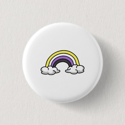 Cute Nonbinary Rainbow Button (Vorderseite)