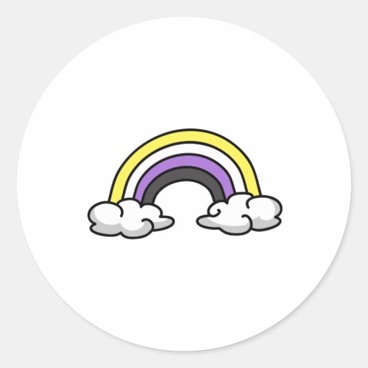 Cute Nonbinary Rainbow Runder Aufkleber (Vorderseite)