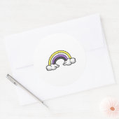 Cute Nonbinary Rainbow Runder Aufkleber (Umschlag)