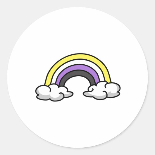 Cute Nonbinary Rainbow Runder Aufkleber (Vorderseite)