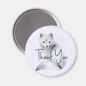 Cute Nordic Fox with Floral Markings Thank You Magnet (Vorderseite/Rückseite)