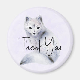 Cute Nordic Fox with Floral Markings Thank You Magnet