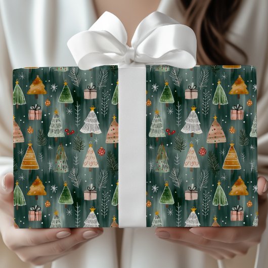 Cute Nordic Winter Woodland Christmas Geschenkpapier