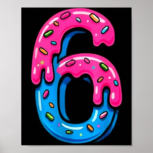 Cute Number 6 Ice Cream Drip 67 Meme Costume Coupl Poster (Vorne)