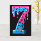 Cute Number 7 Ice Cream Drip 67 Meme Costume Coupl Karte (Gelbe Blume)