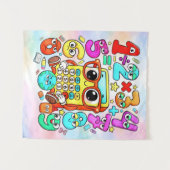 Cute Numbers Characters Maths Poster for Kids Wandteppich (Vorderseite (Horizontal))