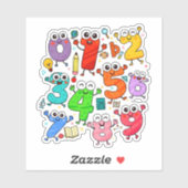 Cute Numbers Characters Sticker for Kids (Blatt)