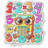 Cute Numbers Math Sticker for Kids School (Vorderseite)