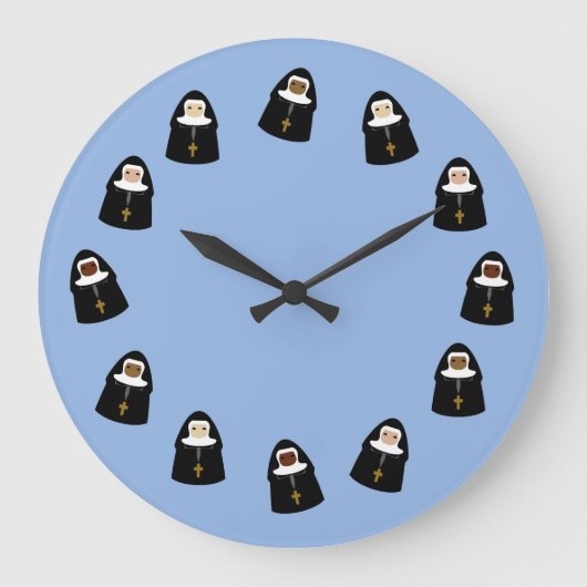 Cute Nuns Große Wanduhr (Vorderseite)