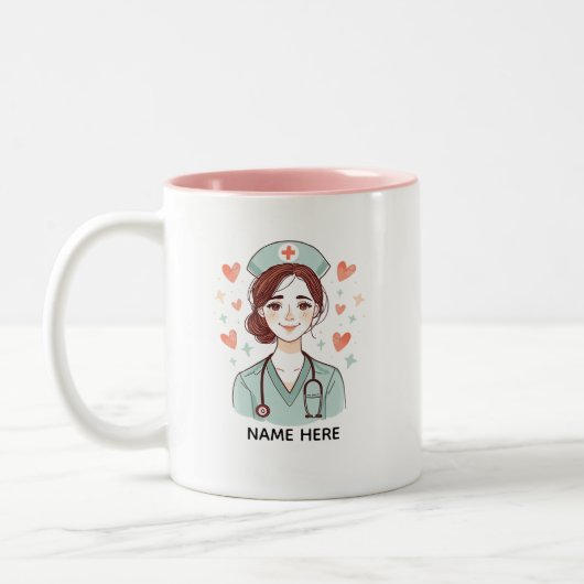 Cute Nurse Coffee Mug Gift Zweifarbige Tasse (Links)