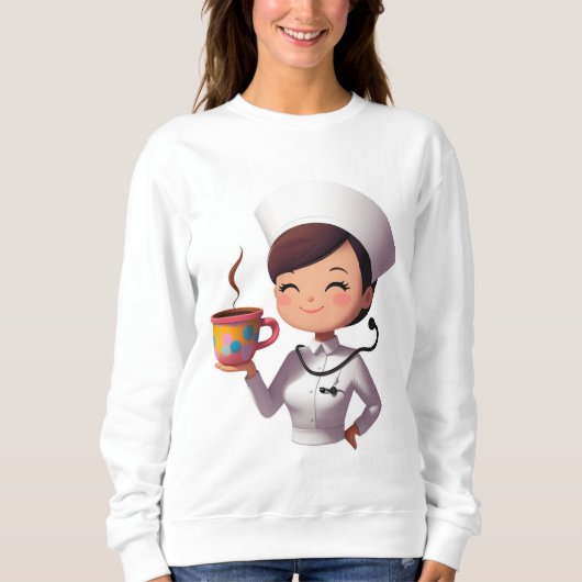 Cute Nurse Coffee Sweatshirt (Vorderseite)