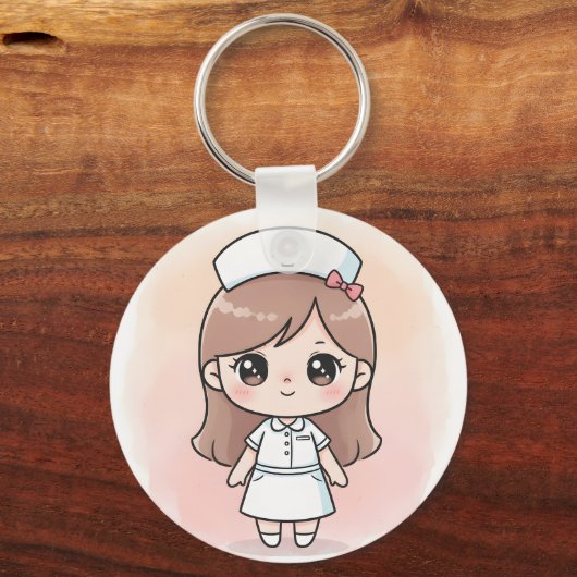 Cute Nurse Keychain Schlüsselanhänger (Vorderseite)