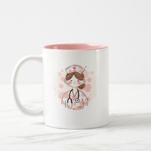 Cute Nurse Mug Personalized Gift Zweifarbige Tasse (Links)