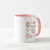 Cute Nursing Mug – Nursing Is a Work of Heart Tasse (VorderseiteRechts)