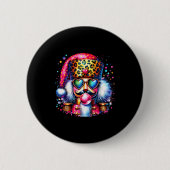 Cute Nutcracker Blowing Bubble Gum Nk Christmas Pa Button (Vorderseite)