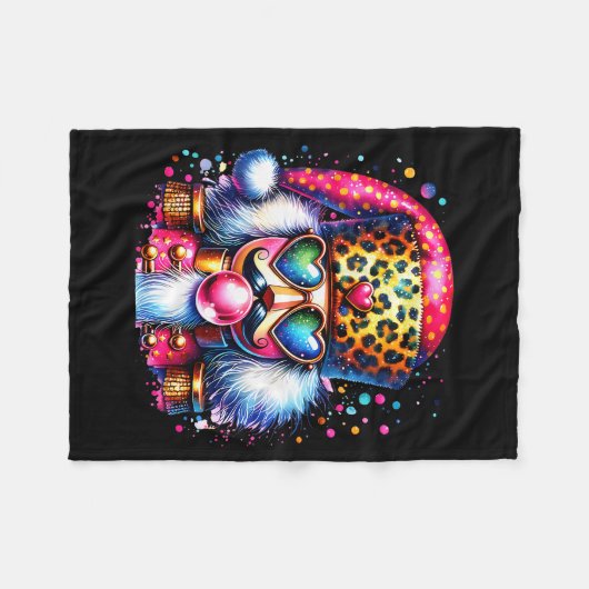 Cute Nutcracker Blowing Bubble Gum Nk Christmas Pa Fleecedecke (Vorderseite (Horizontal))