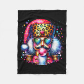 Cute Nutcracker Blowing Bubble Gum Nk Christmas Pa Fleecedecke (Vorderseite)