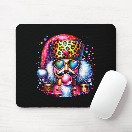 Cute Nutcracker Blowing Bubble Gum Nk Christmas Pa Mousepad (Mit Mouse)