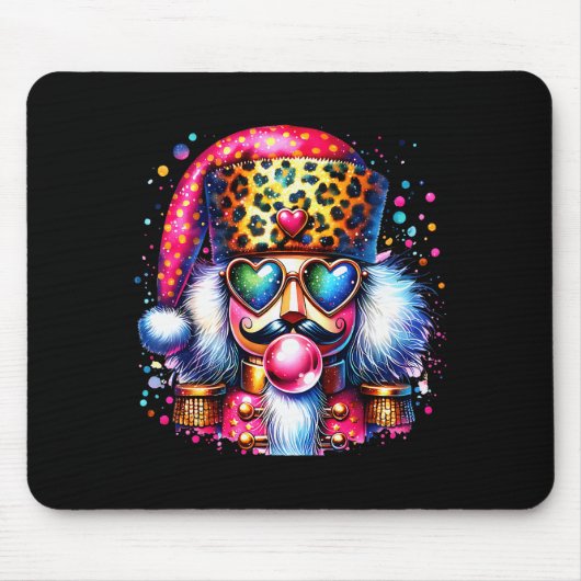 Cute Nutcracker Blowing Bubble Gum Nk Christmas Pa Mousepad (Vorne)