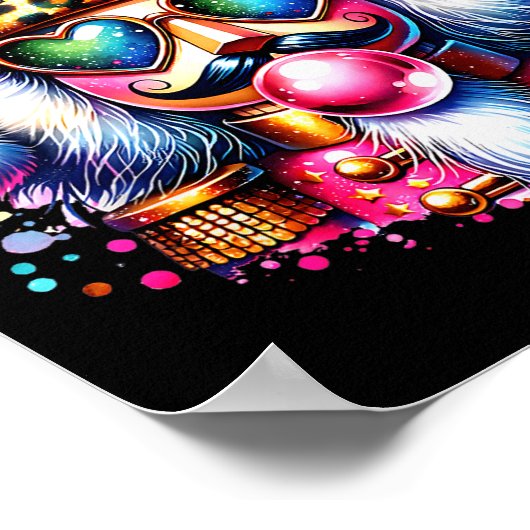 Cute Nutcracker Blowing Bubble Gum Nk Christmas Pa Poster (Ecke)