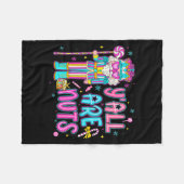 Cute Nutcracker Family Xmas Pajamas Y'all Are Nuts Fleecedecke (Vorderseite (Horizontal))