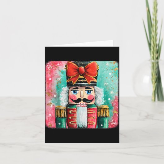 Cute Nutcracker Xmas Bows Christmas Pjs Girl Women Karte (Vorderseite)