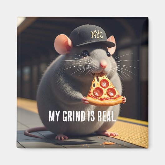 Cute NYC Pizza Rat Subway Legend Magnet (Vorne)