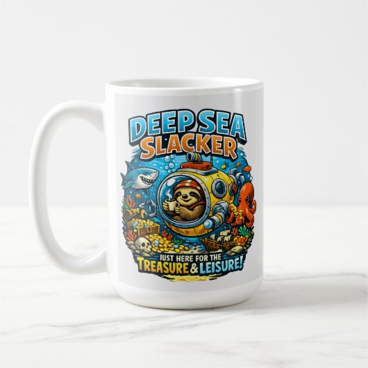Cute Ocean Adventure Humor, Funny Sloth Diving art Kaffeetasse (Links)