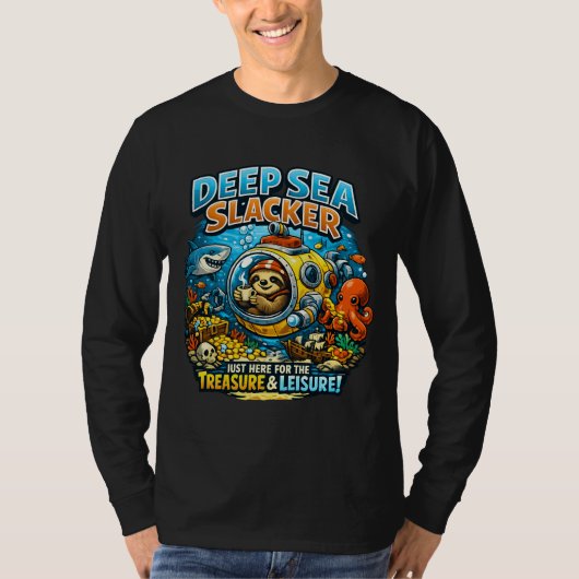 Cute Ocean Adventure Humor, Funny Sloth Diving art T-Shirt (Vorderseite)