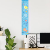 Cute Ocean Animals Growth Chart Poster (Heimbüro)
