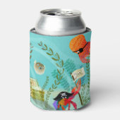 Cute Ocean Friends with Pirate Theme Can Cooler Dosenkühler (Kanne Vorderseite)