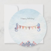 Cute Ocean Seahorse Flags Children Card Einladung (Vorderseite)
