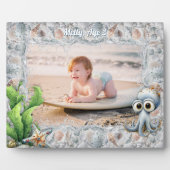 Cute Octopus and Seashells Child's Photo Frame Fotoplatte (Vorderseite)