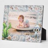 Cute Octopus and Seashells Child's Photo Frame Fotoplatte (Seite)