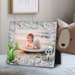 Cute Octopus and Seashells Child's Photo Frame Fotoplatte