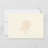 Cute Octopus Cartoon Blank Cream Off White Mitteilungskarte (Rückseite)