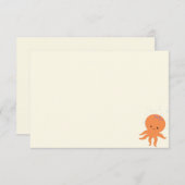 Cute Octopus Cartoon Blank Cream Off White Mitteilungskarte (Vorne/Hinten)