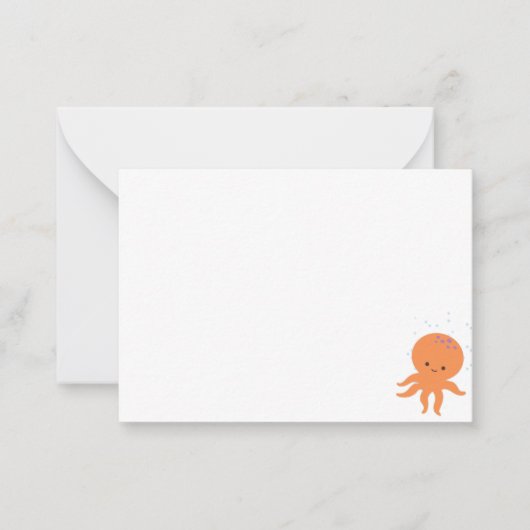 Cute Octopus Cartoon Blank Mitteilungskarte (Vorderseite)