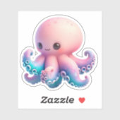 Cute Octopus Custom-Cut Vinyl Stickers Aufkleber (Blatt)