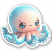 Cute Octopus Custom-Cut Vinyl Stickers Aufkleber (Vorderseite)