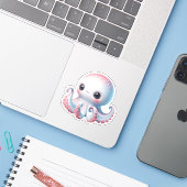 Cute Octopus Custom-Cut Vinyl Stickers Aufkleber (Laptop mit iPhone)