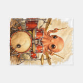 Cute Octopus Drum Blanket – Kawaii Animal Fleecedecke (Vorderseite (Horizontal))