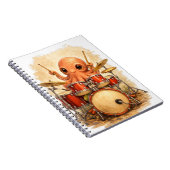 Cute Octopus Drummer Spiral Notebook Notizblock (Rechte Seite)