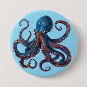 Cute Octopus Pin - Custom Button Badge Gift (Vorderseite)