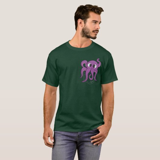 Cute Octopus Pocket Dark T-Shirt (Vorne ganz)